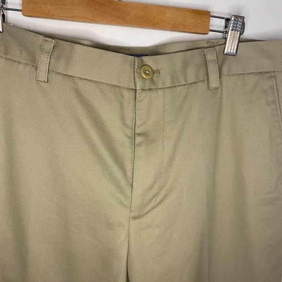 NWT Izod Flat Front Straight Men’s American Chino Pants Tan Golf size 32x32 NEW - Picture 2 of 8